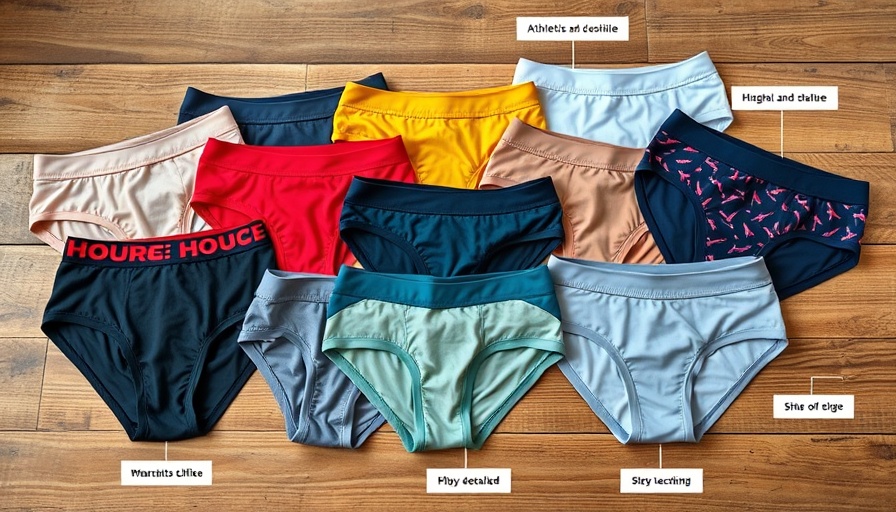 Athletic underwear on a wooden surface, best underwear for workouts.