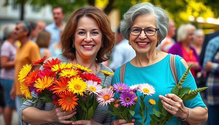 Alzheimer's disease support Raleigh event with women holding flowers.