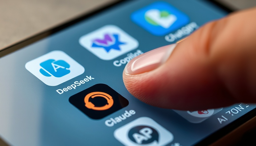 AI apps on smartphone screen, highlighting AI in Education and Workplace.