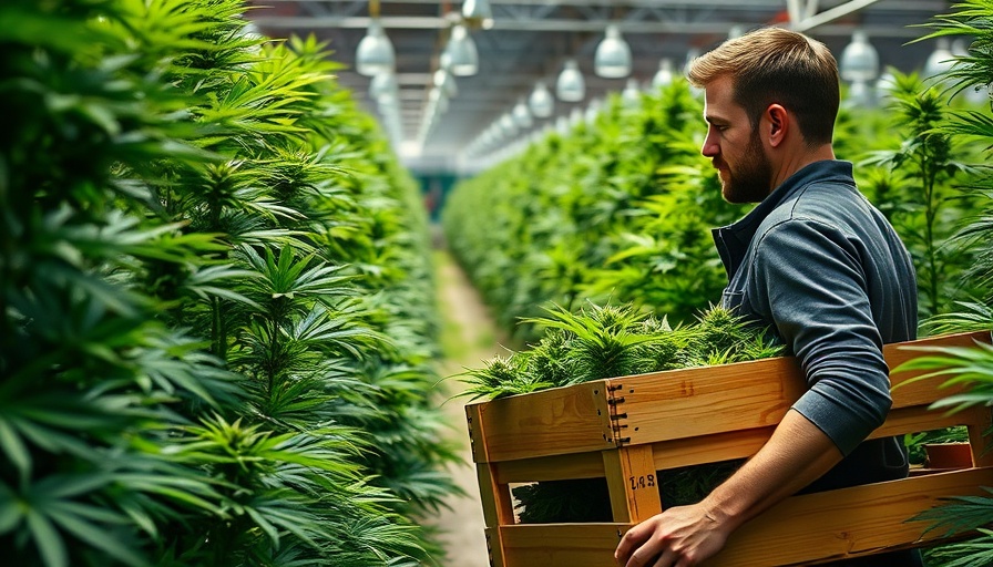 Man inspecting cannabis plants, related to investing in Tilray Brands stock.