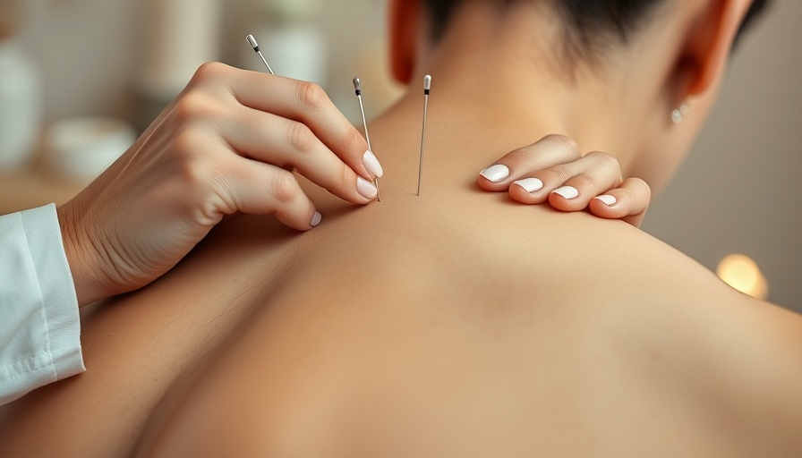 Acupuncture for back pain relief, woman receiving treatment in spa.