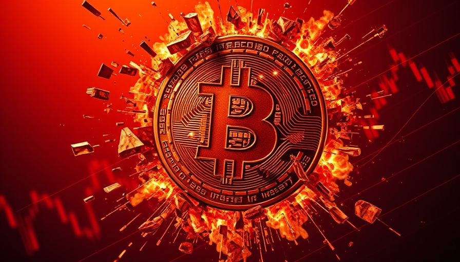 Explosive Bitcoin with energy surge over graph lines, digital art.