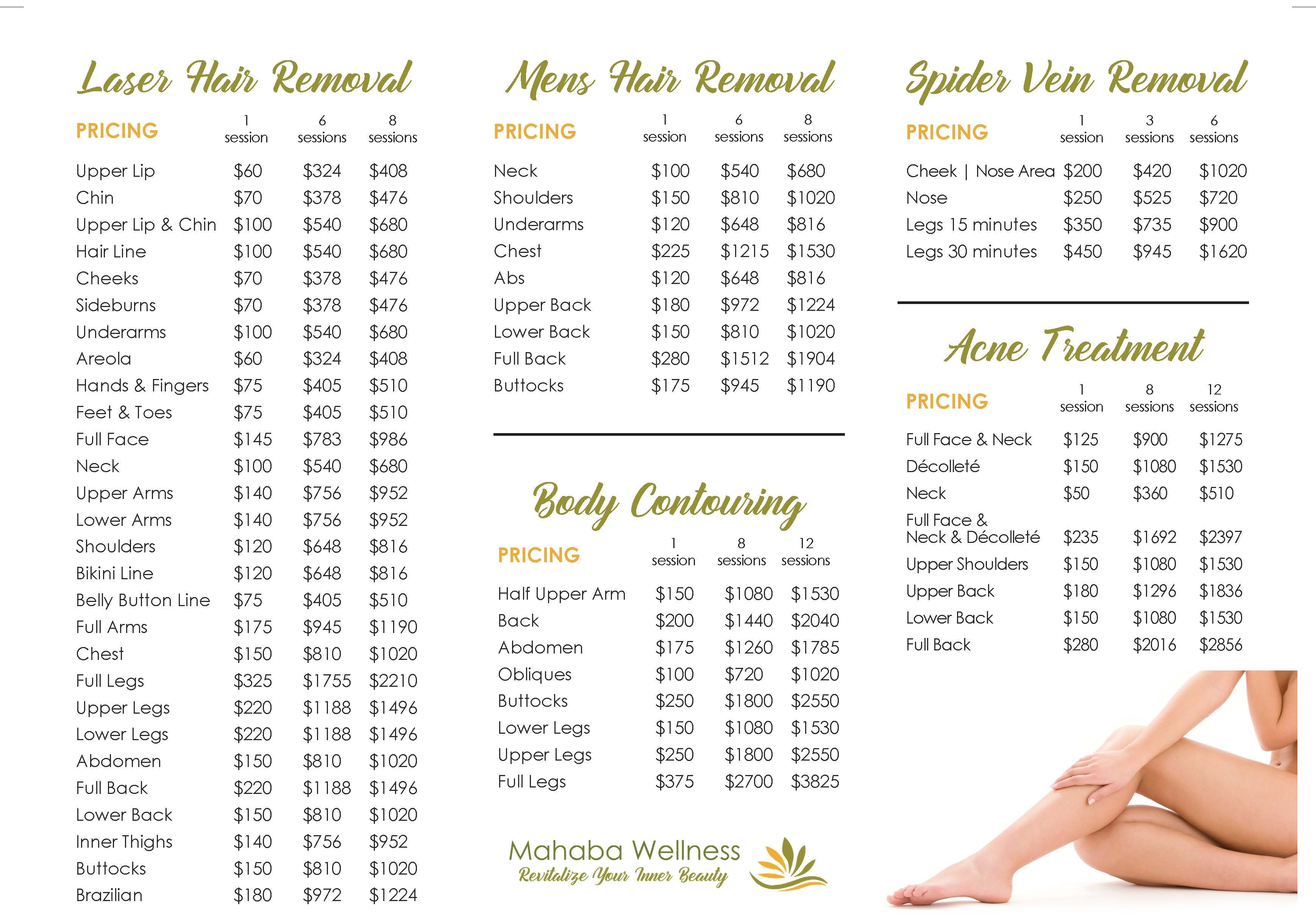 Mahaba Wellness Services - Pricing 