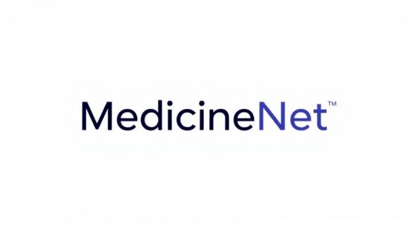 Minimalistic MedicineNet logo design on white background.