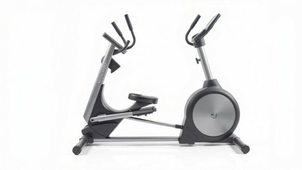 Sleek elliptical machine with modern display for home workout.