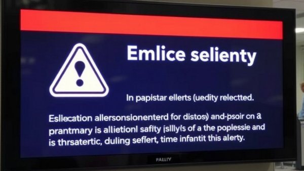 Test emergency alert in Los Angeles County displayed on screen.