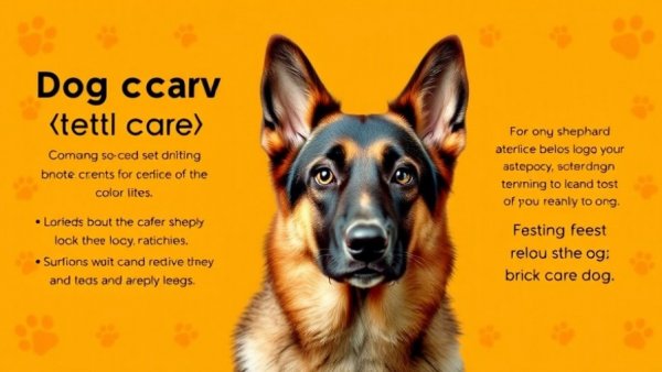 Top dog care tips banner with German Shepherd and text.