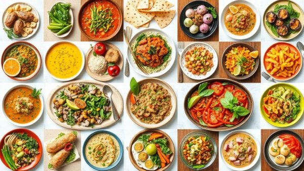 Free 7 Day Healthy Meal Plan featuring vibrant and colorful dishes.