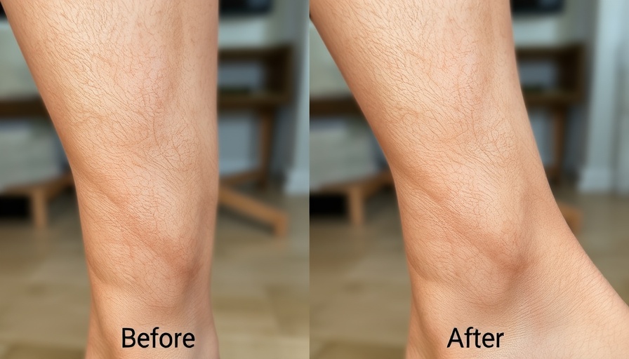 Leg facial before and after for smooth legs, close-up.