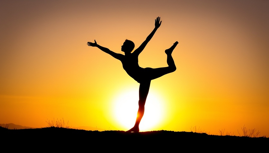 Yoga and Pilates in weight loss: person in balanced yoga pose at sunset.