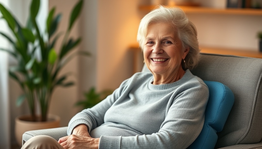 Elderly woman benefiting from memory foam seat cushion