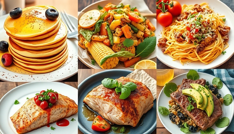 7-Day Healthy Meal Plan collage with diverse vibrant dishes.