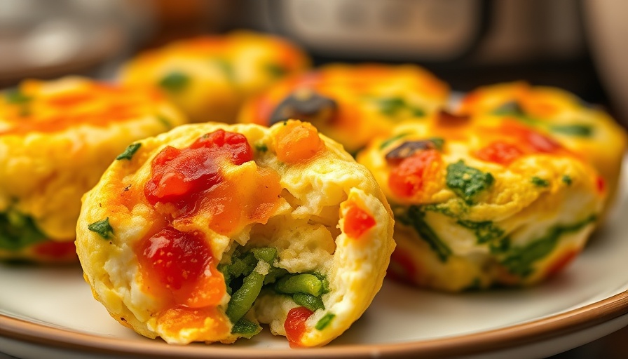 Colorful Instant Pot egg bites with vibrant greens and reds.