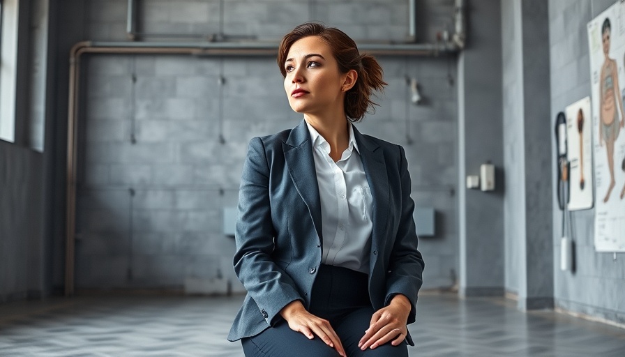 Woman sitting thoughtfully, reflecting on how sitting habits affect digestion.