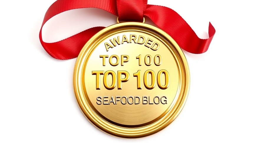 Award medal for top seafood blog, Men's Health and Seafood.