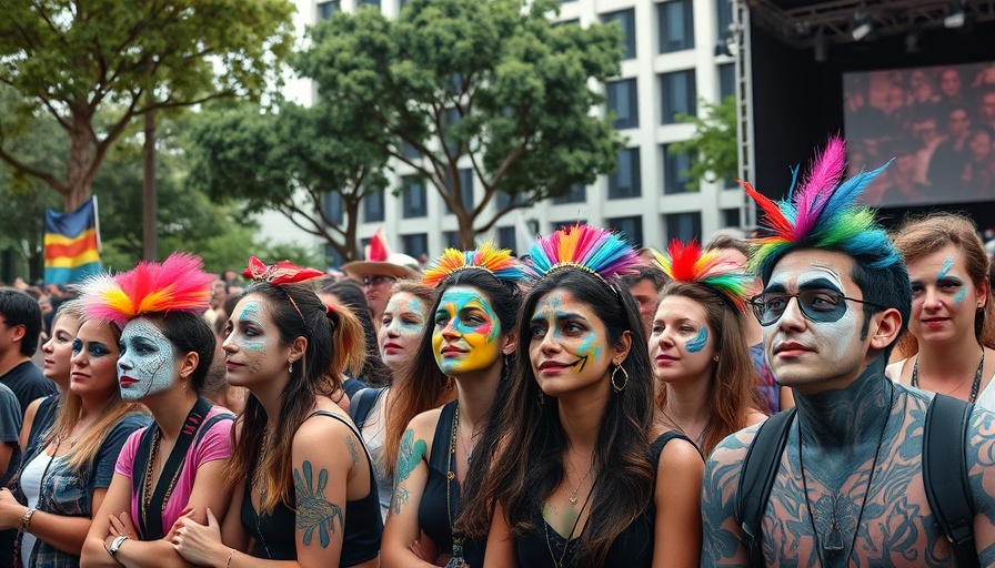 Festival attendees with face paint at Vada Vada Punk Festival