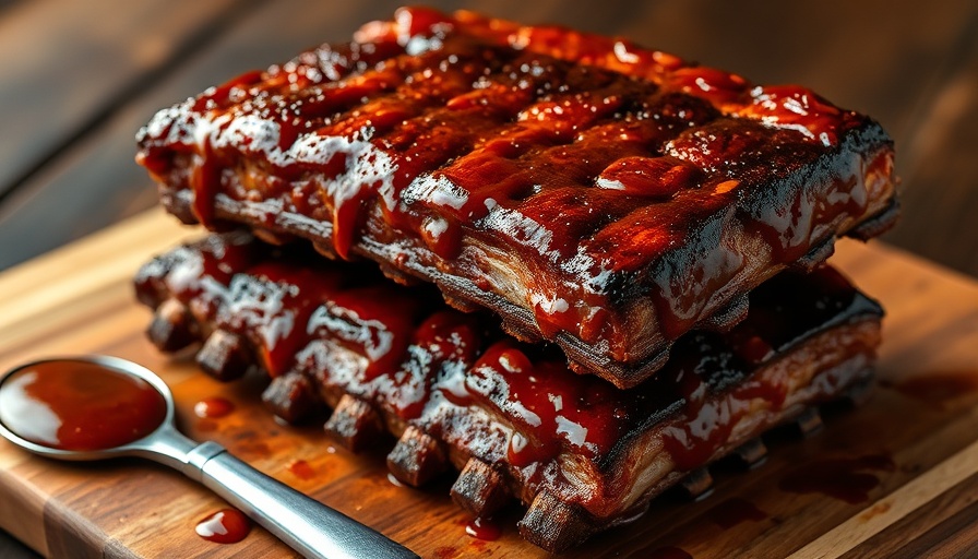 3-2-1 method for cooking ribs shown with glazed BBQ ribs and sauce.