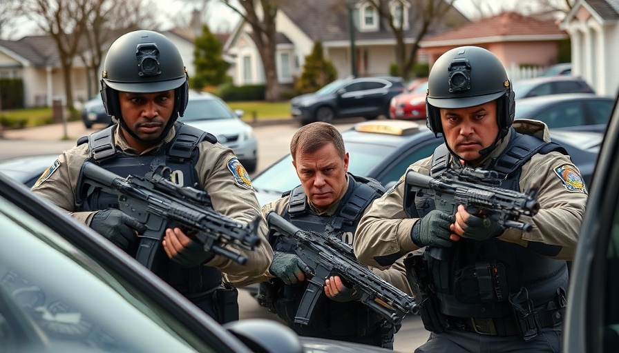 Law enforcement team during ICE raids in Southern California.