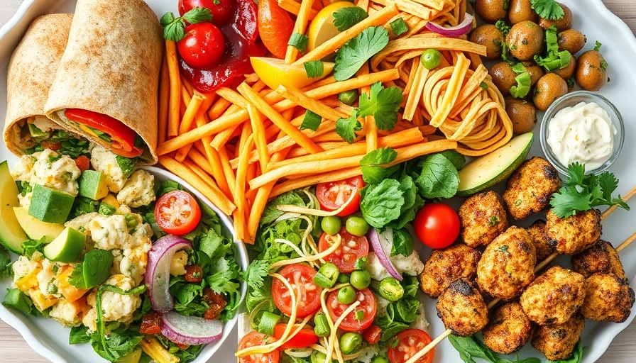 Free 7-Day Healthy Meal Plan with diverse dishes and vibrant colors.