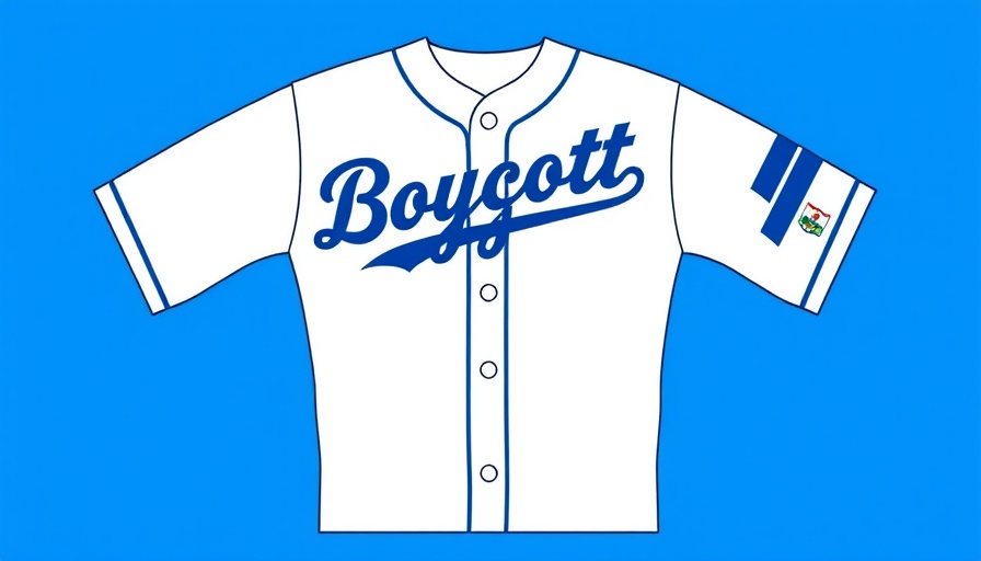 Boycott Dodgers Salvadoran Heritage Night jersey graphic on blue background.