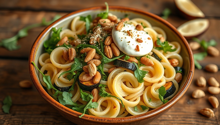 Farfalle lemon pasta salad with fresh ingredients