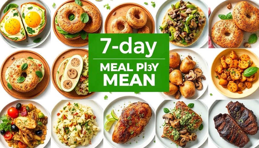 Colorful healthy meal collage for Free 7-Day Healthy Meal Plan.