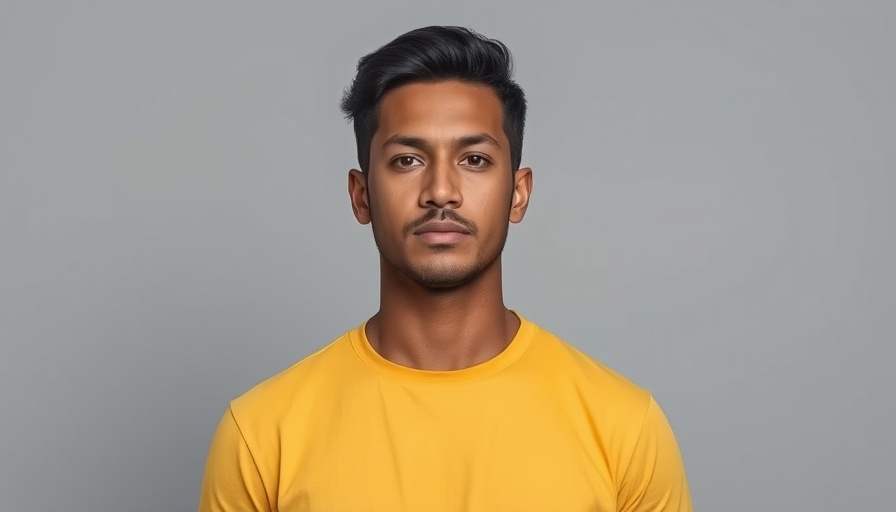 Portrait of an unidentified man in a yellow shirt on a plain background.