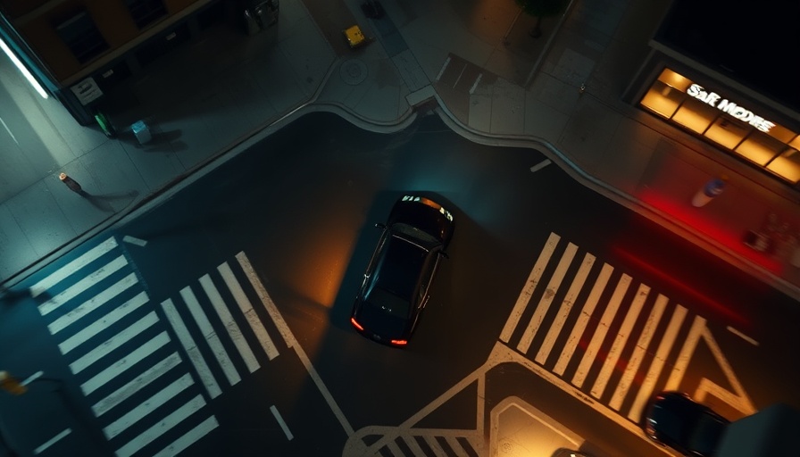High-speed police chase in Los Angeles at night, aerial view.