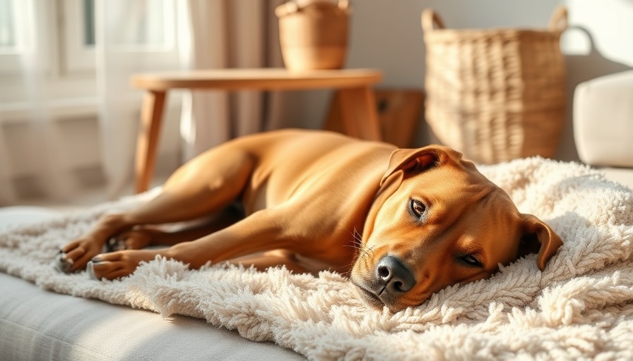 Calm brown dog relaxing on a pastel blanket, exploring catnip effects.
