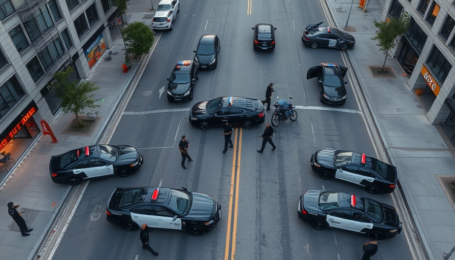 Los Angeles police standoff aerial view highlighting mental health awareness.