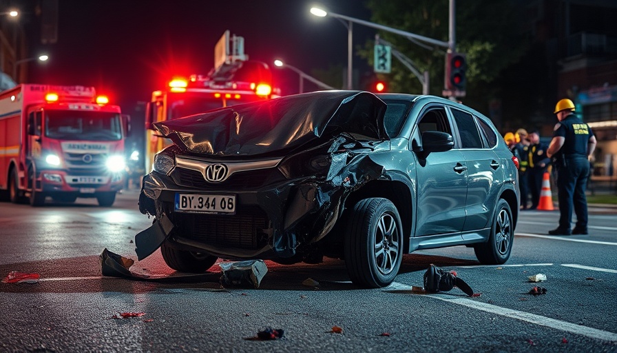 Damaged car from DUI driver incident in Van Nuys