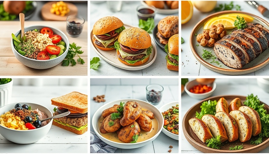 Vibrant 7 Day High Protein Diet Meal Plan collage with colorful dishes.