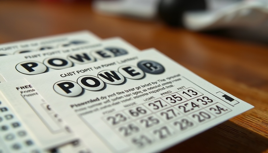 Powerball lottery tickets close-up, casual setting, with detailed numbers.