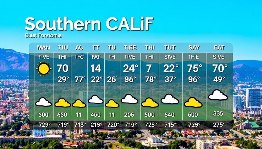 Southern California 7-day weather forecast highlighting a cooling trend.