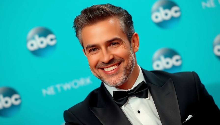 Jimmy Kimmel Live Returns to ABC with smiling man in tuxedo.