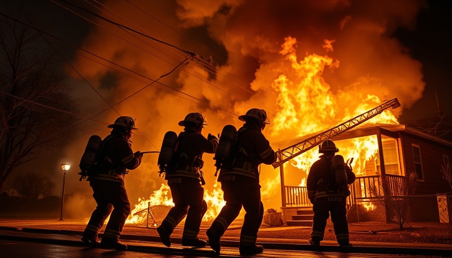 Firefighters combat a house fire in Mission Viejo at night