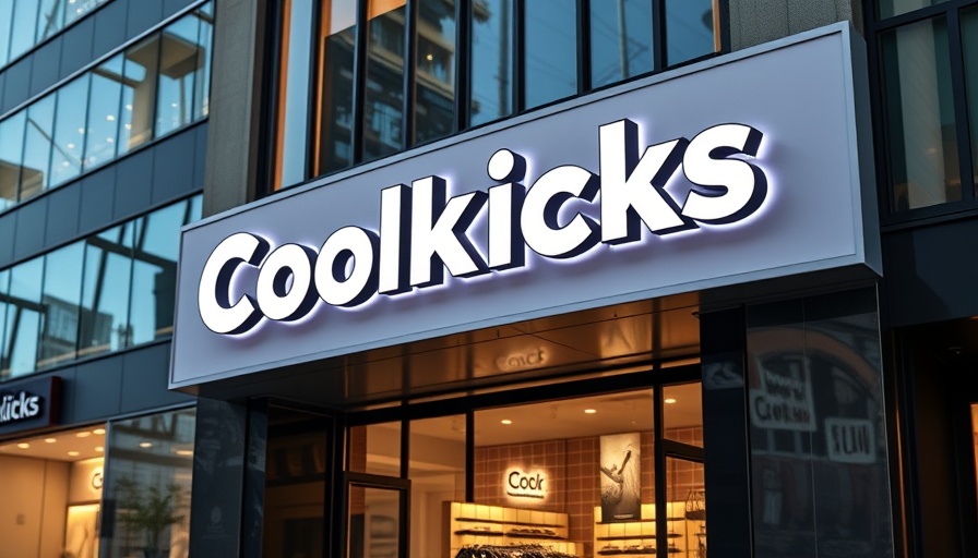 CoolKicks store with illuminated sign in the evening