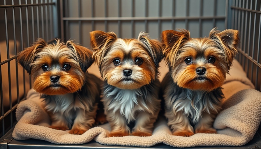 Three long-haired dogs in a kennel for animal welfare in Southern California.