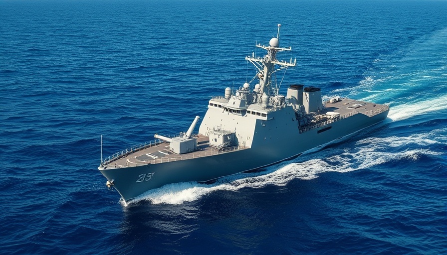 Indian Navy Androth Vessel cruising in open sea