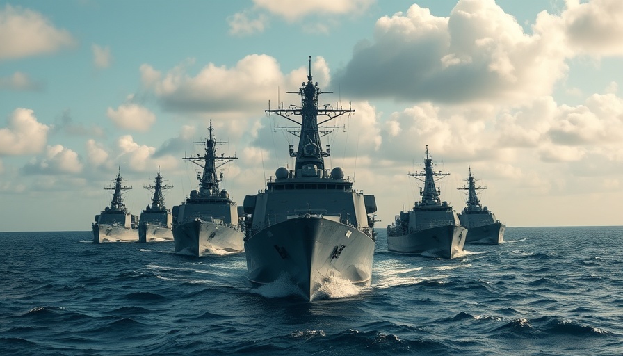 Royal Navy fleet conducting counter-drone exercises at sea.