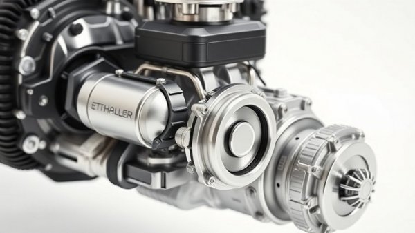 Detailed ethanol four-stroke engine in minimalist setting.