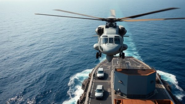 Aerial view of military operation during U.S. Venezuela oil sanctions.