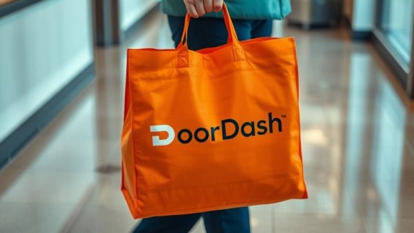 DoorDash delivery bag held indoors related to felony charges.