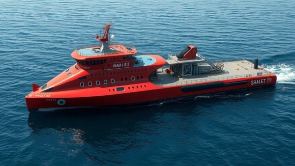 Cutting-edge MOL cable vessel designs in dynamic sea scene.