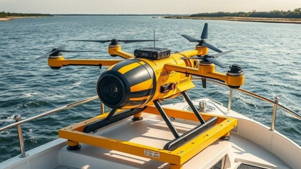 Automated launch and recovery systems showcasing an underwater drone.