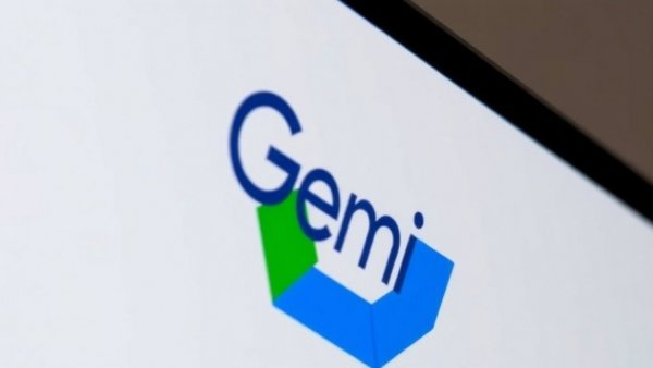 Google Gemini logo displayed on a screen.