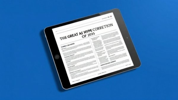 AI Hype Correction ebook cover and pages on tablet.