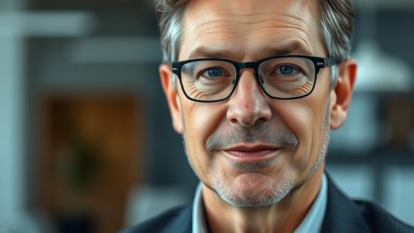 Professional man with glasses in office, conveying expertise in industry discussion