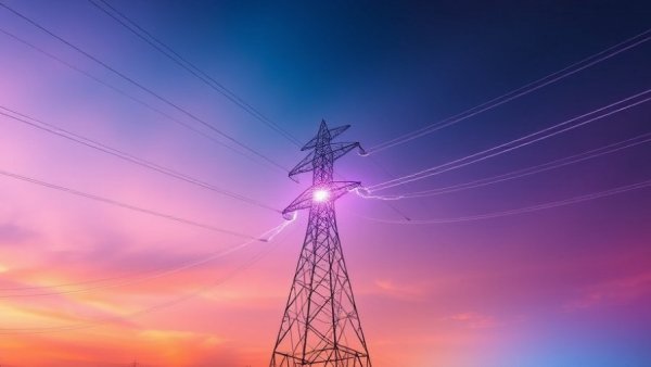 Futuristic transmission tower collage representing emerging technologies