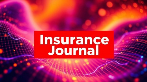Vibrant digital waves with Insurance Journal logo overlay.